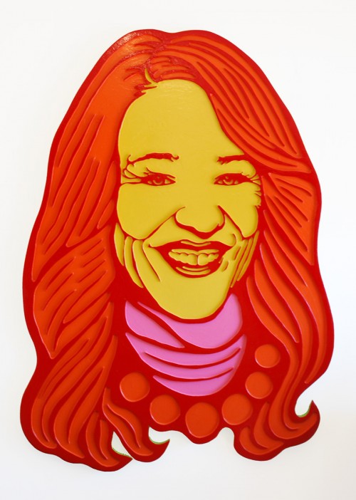 Clara Hughes woodcut