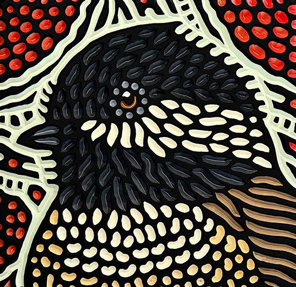 wood carving of a Chickadee by Canadian artist Lisa Brawn