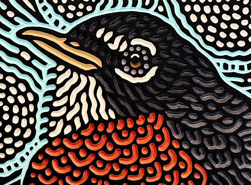 wood carving of a Robin by Canadian artist Lisa Brawn